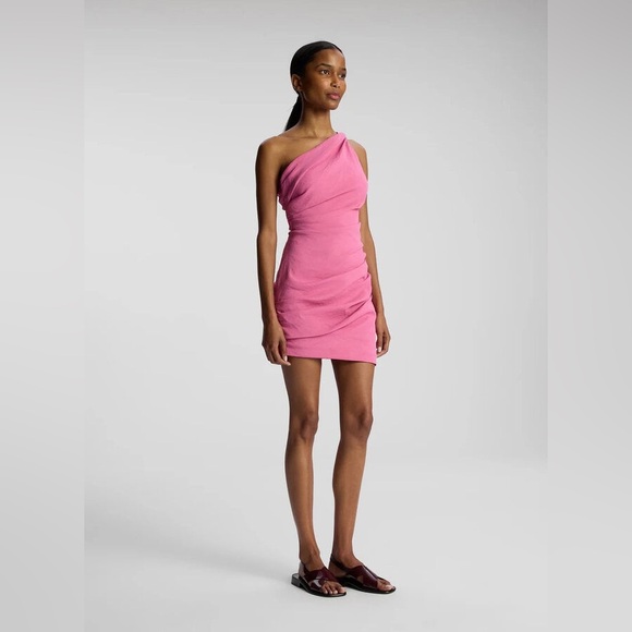 A.L.C. Carina Cold Shoulder Mini Dress Rosario Pink Purple Size 14 Plus - Picture 2 of 12